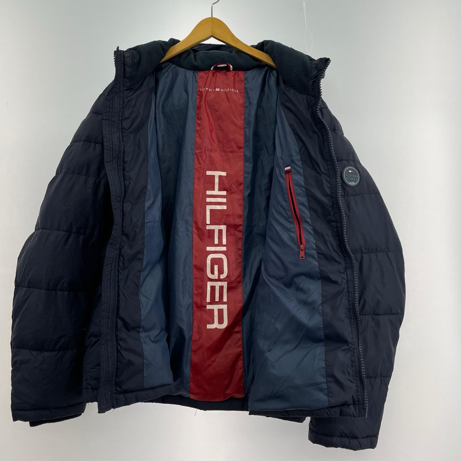 ジャケット 中綿 フーデッド 紺 XL