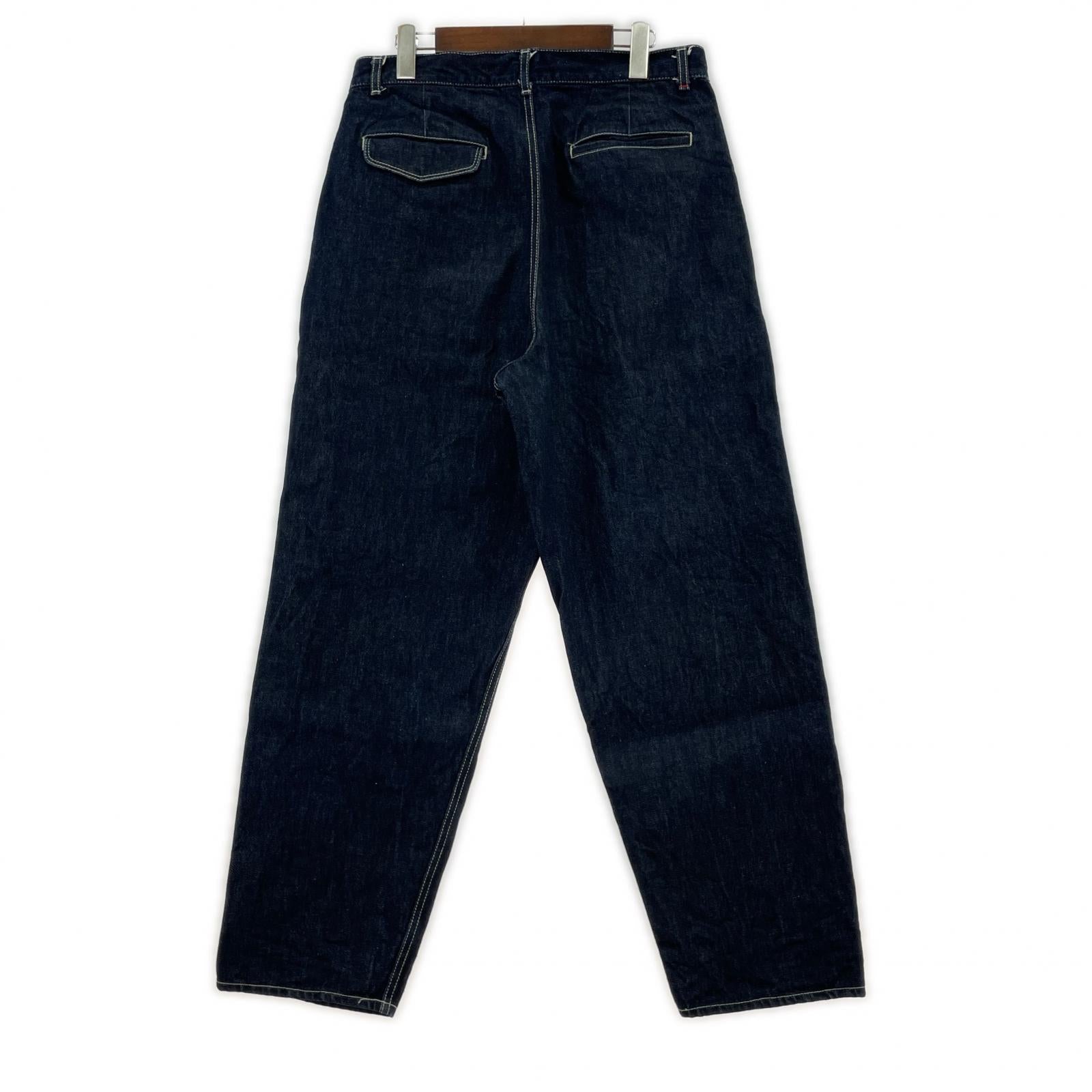 デニムパンツ Selvage Denim Two Tuck Tapered Pants 2 ネイビー