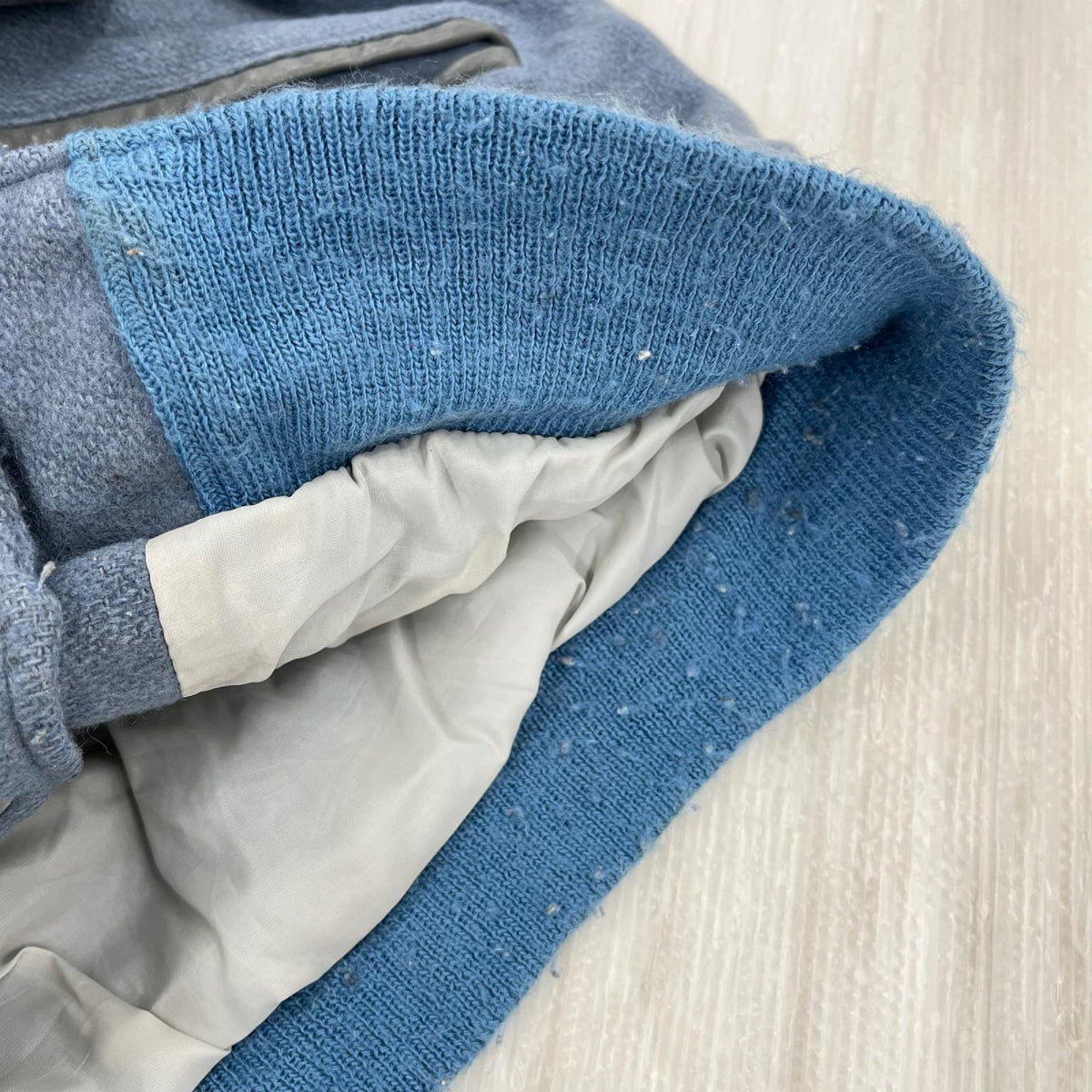 ブルゾン 80s レザー切替スタジャン BLU/GRY ブルー