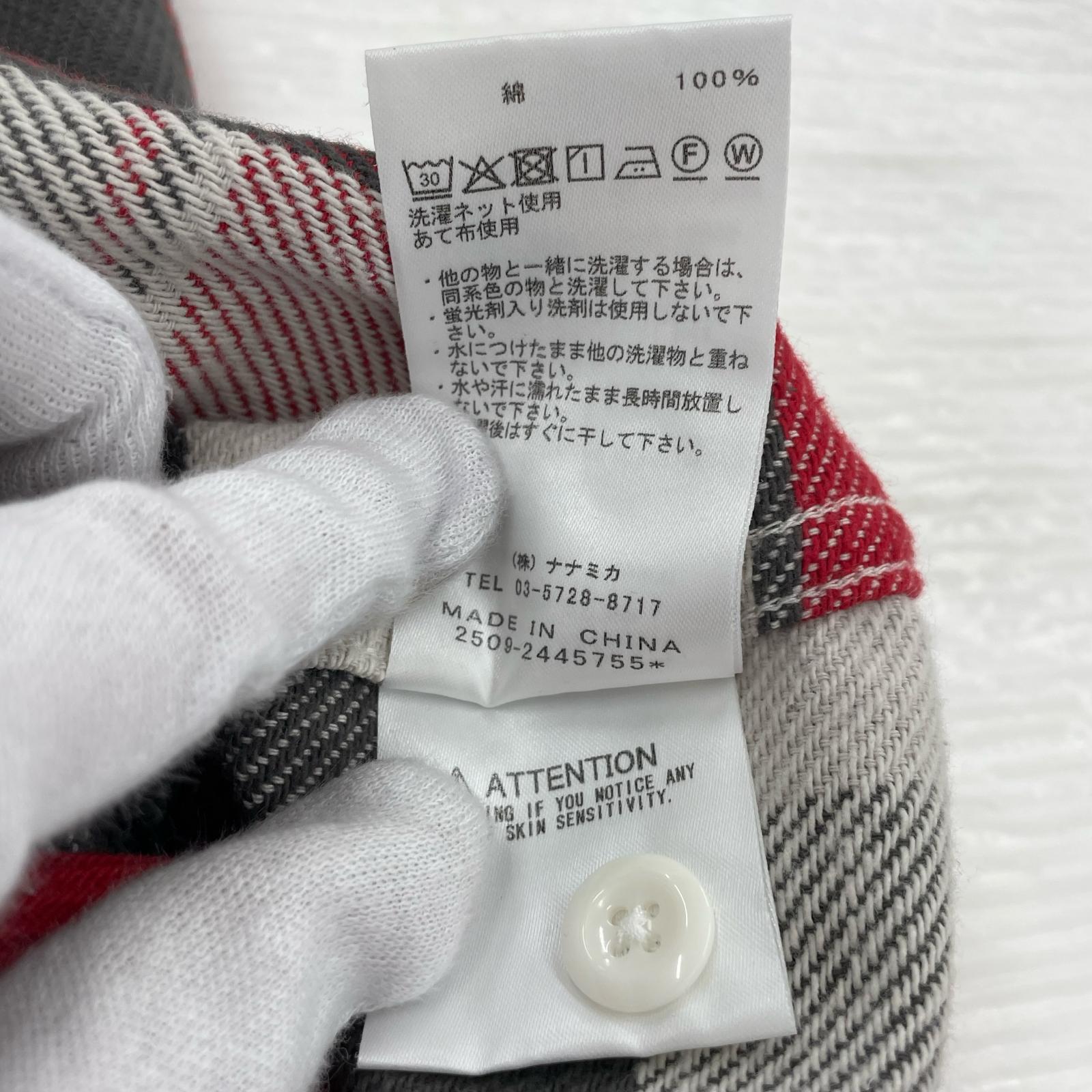 長袖シャツ nanamica チェックシャツ レッド S S レッド