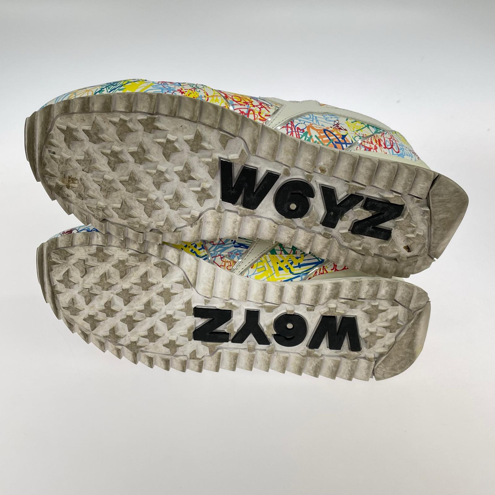 スニーカー W6YZ ペイントデザイン ホワイト US9.5 マルチカラー