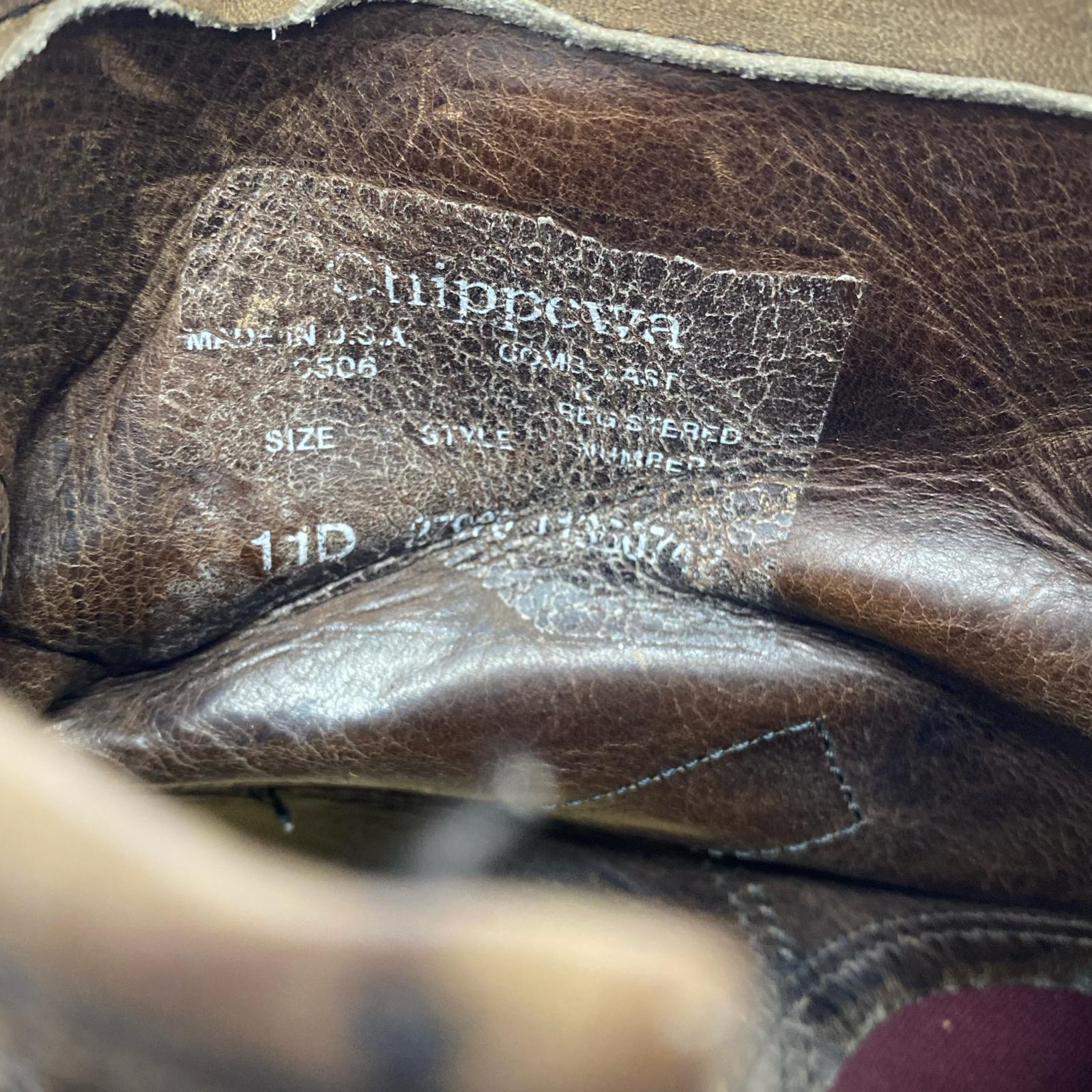 ブーツ Chippewa 白タグ ショートエンジニア 27920 11D ブラウン