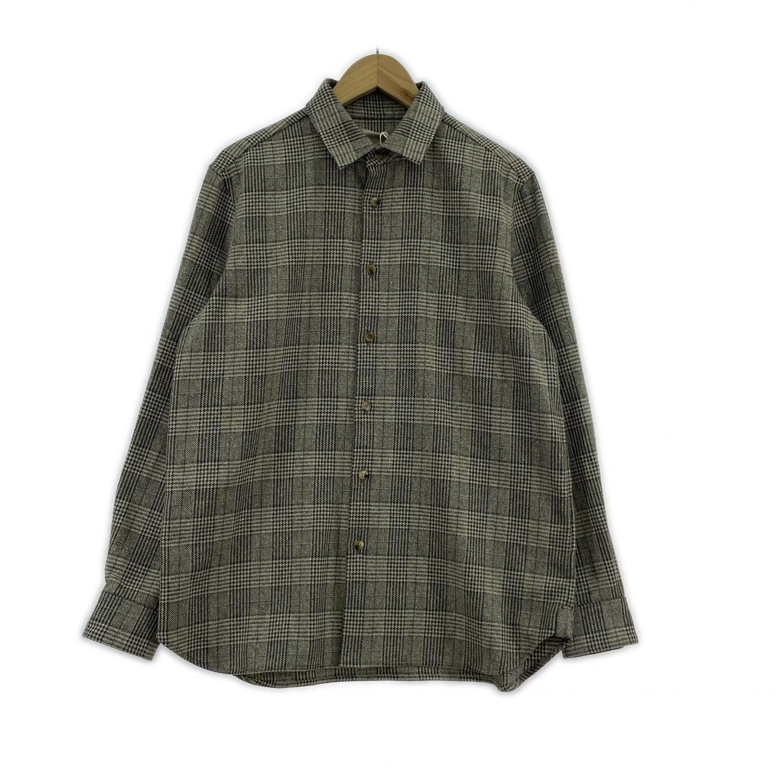 長袖シャツ 山内 25AW ネップシルクウール・オープンカラーシャツ 3 ブラウン