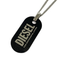 ネックレス DIESEL ロゴ ドッグタグ ネックレス シルバー