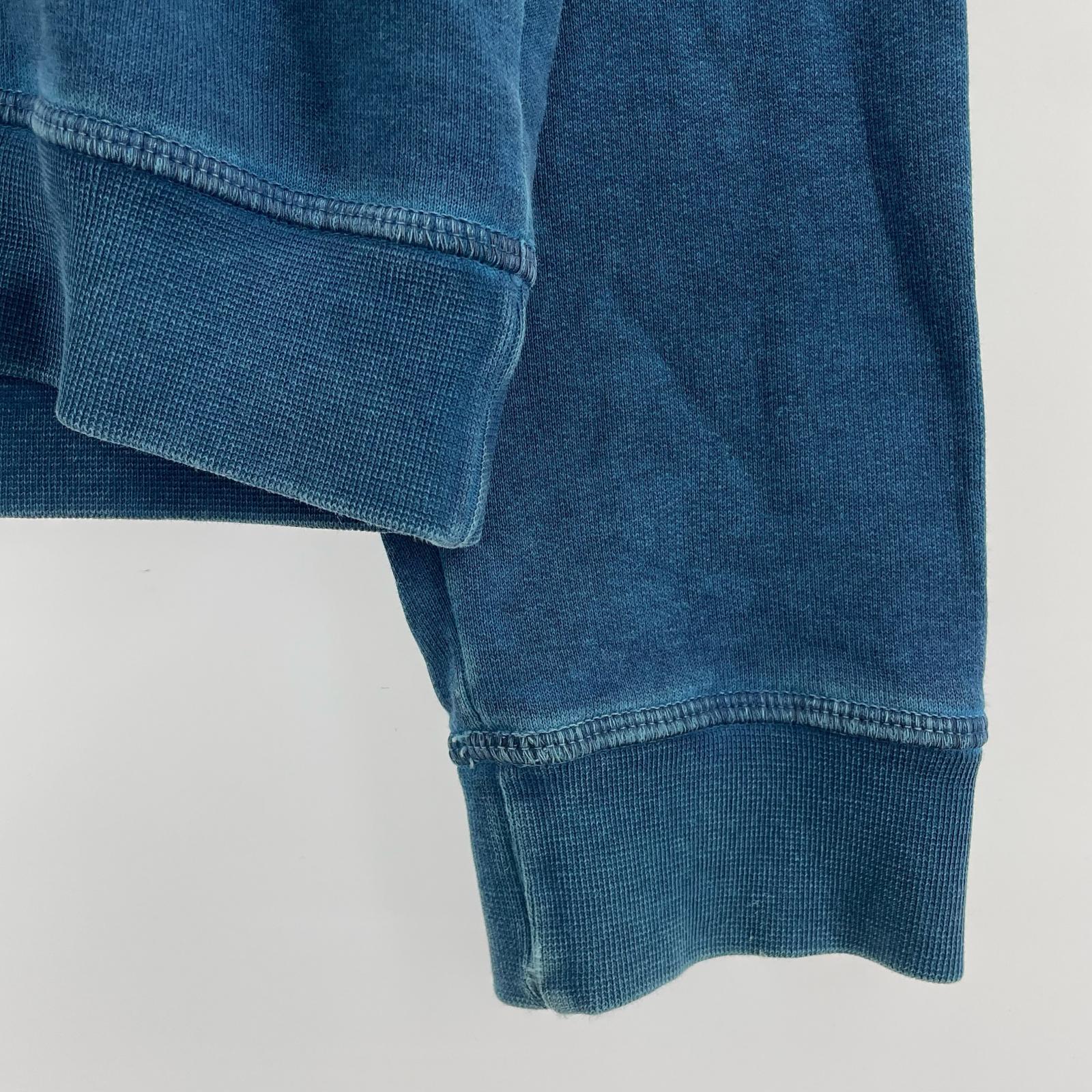 スウェット 16AW クラック加工 後染めスウェット L ブルー