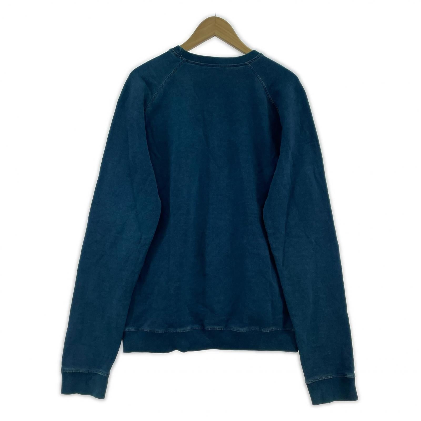 スウェット 16AW クラック加工 後染めスウェット L ブルー