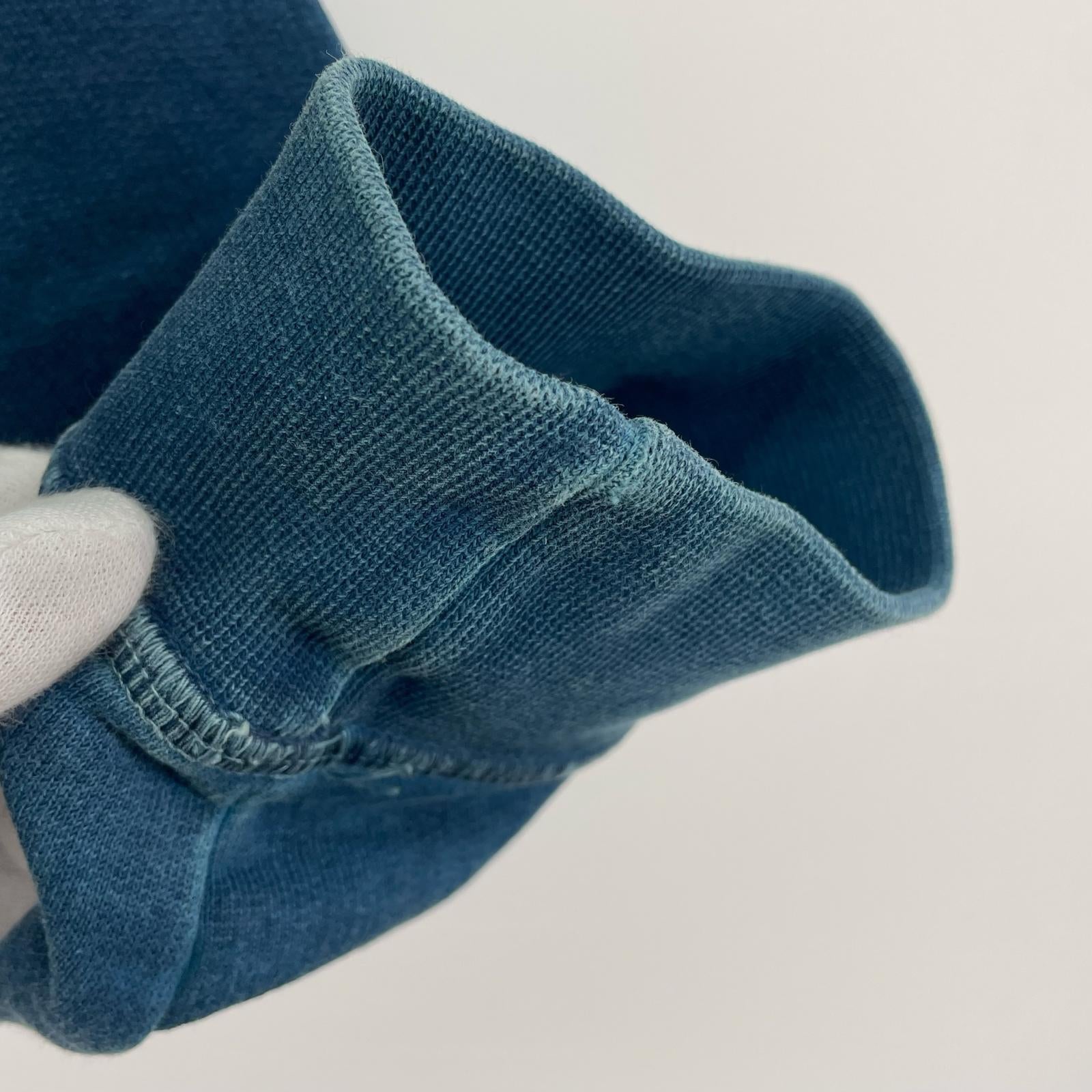 スウェット 16AW クラック加工 後染めスウェット L ブルー