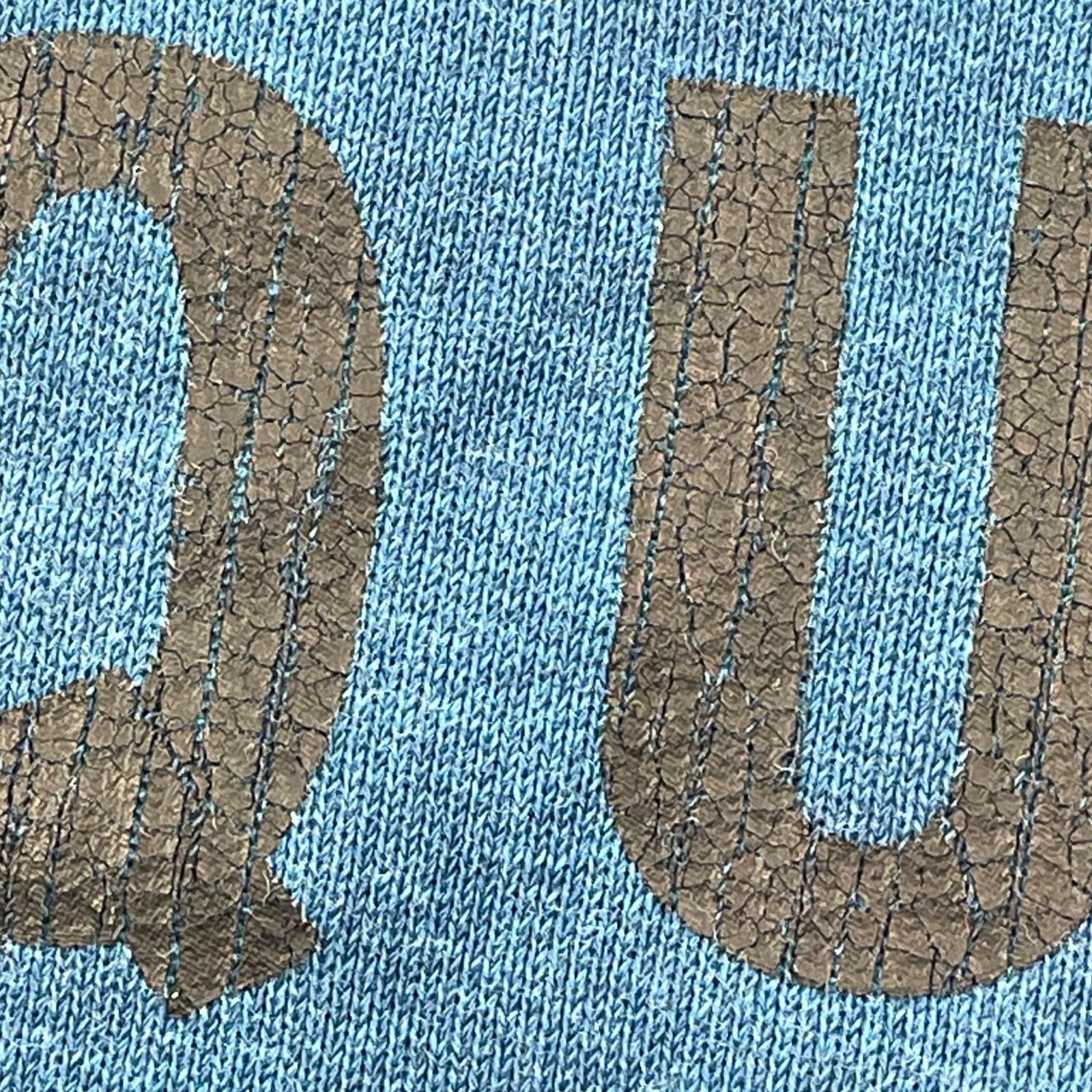 スウェット 16AW クラック加工 後染めスウェット L ブルー