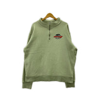 スウェット NINETY ハーフジップ 緑(XL) グリーン