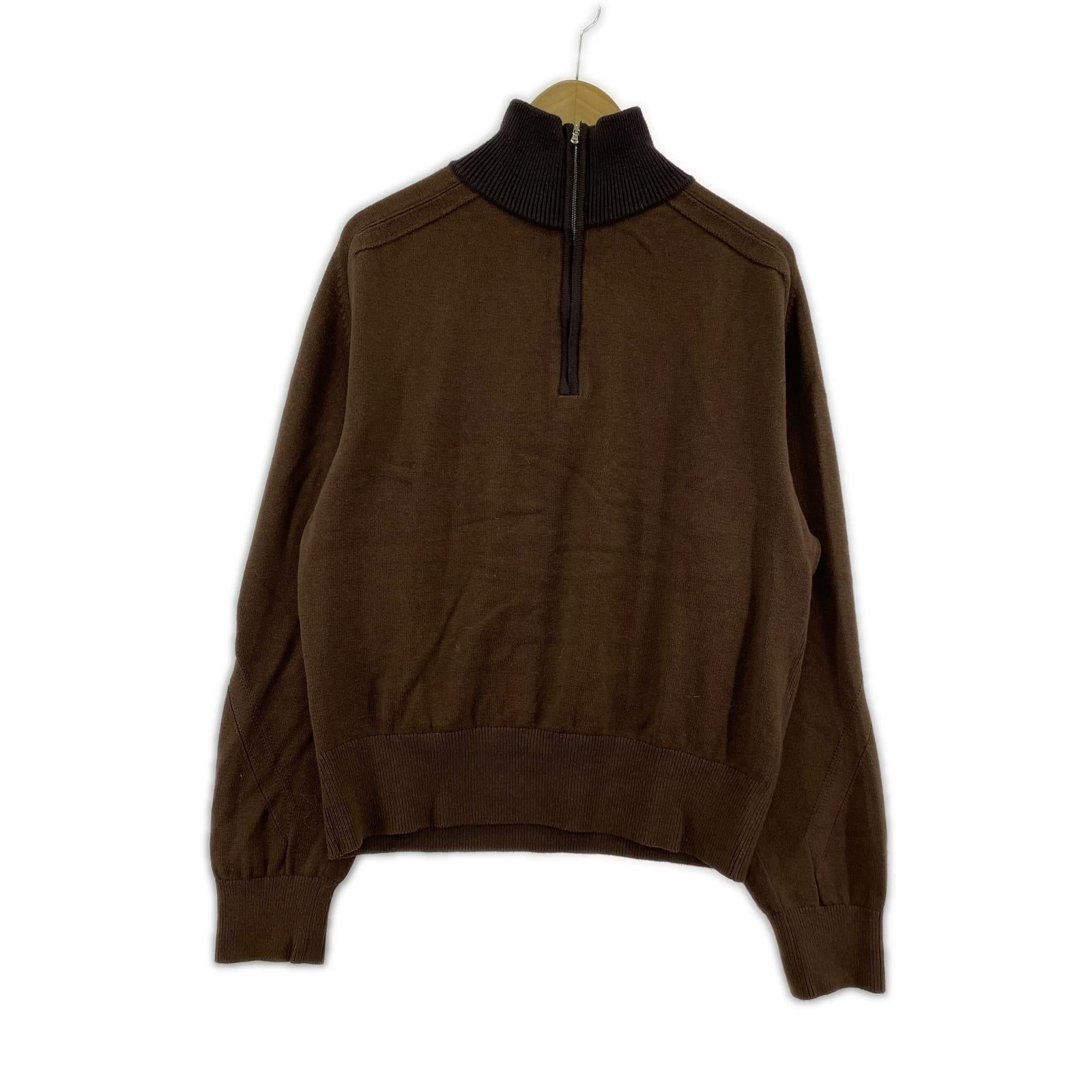 ニット VUJADE FRANK STRUCTURED HAIF-ZIP KNIT L ブラウン