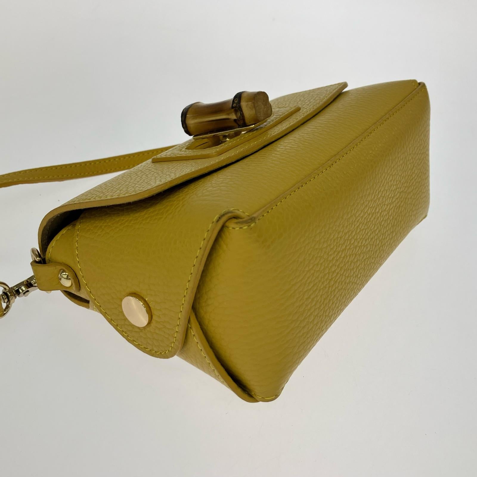 ショルダーバッグ Gianni notaro バンブー ショルダー イエロー イエロー