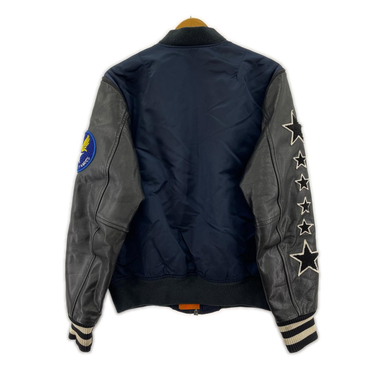 ジャケット 24karats 袖レザー MA-1ジャケット ネイビー M M ネイビー