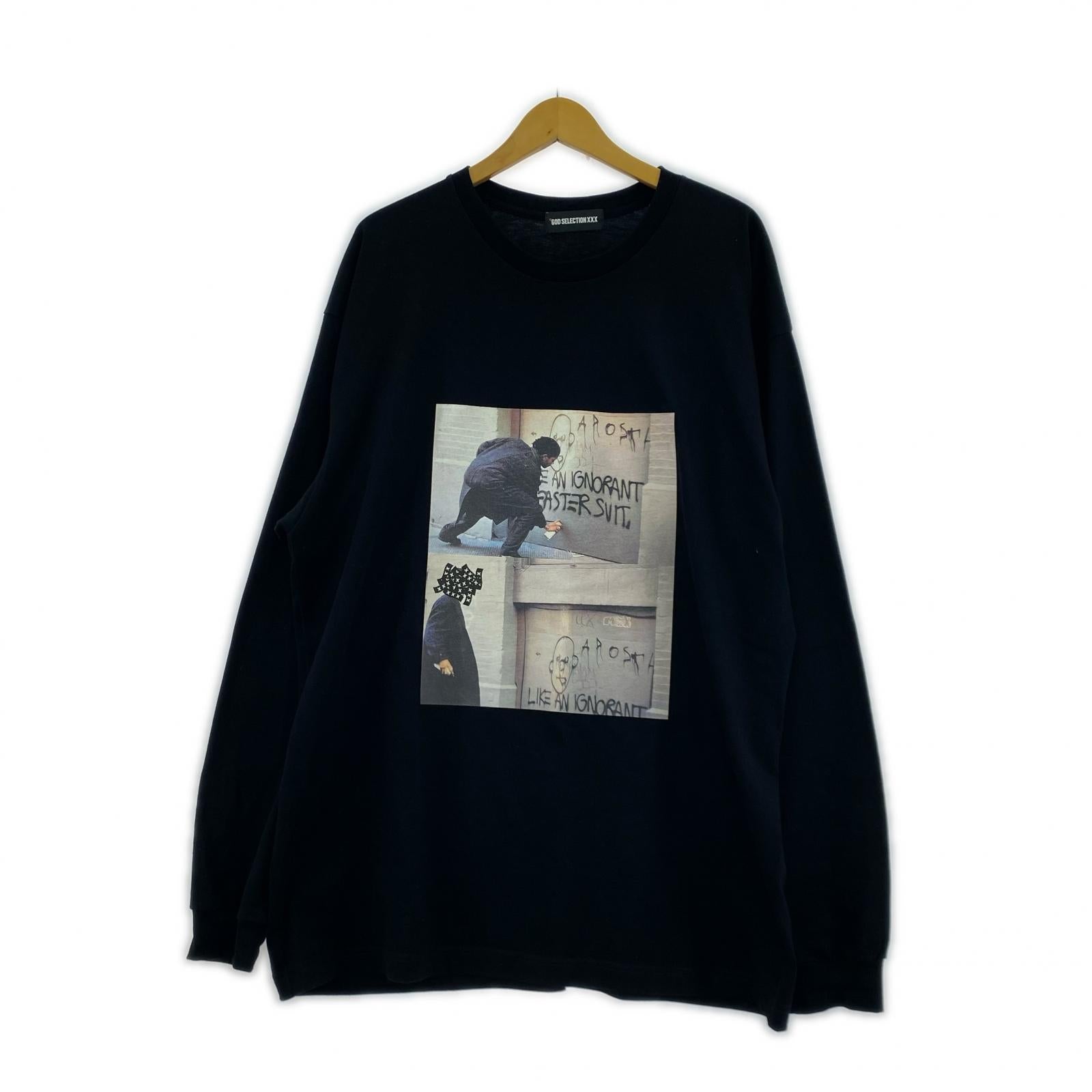 長袖Tシャツ プリントデザイン XXL 黒 ブラック