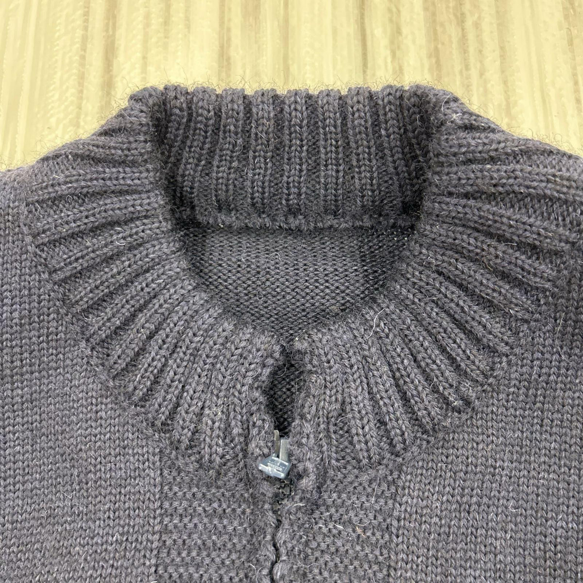 ジャケット LE TRICOTEUR. ZIP UP GUERNSEY SWEATER 50 ネイビー
