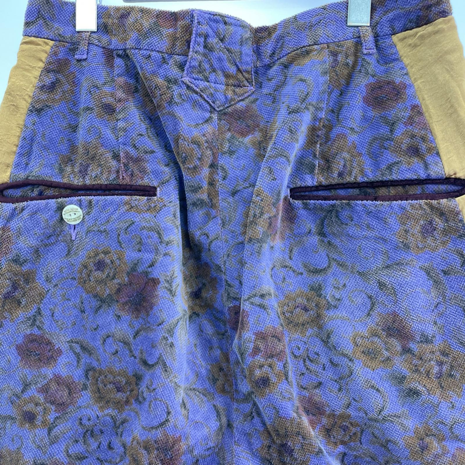 パンツ 総柄 パープル L