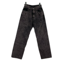 デニムパンツ BLEACHE DYE DENIM WIDE STRAIGHT 5P PANTS 1 パープル