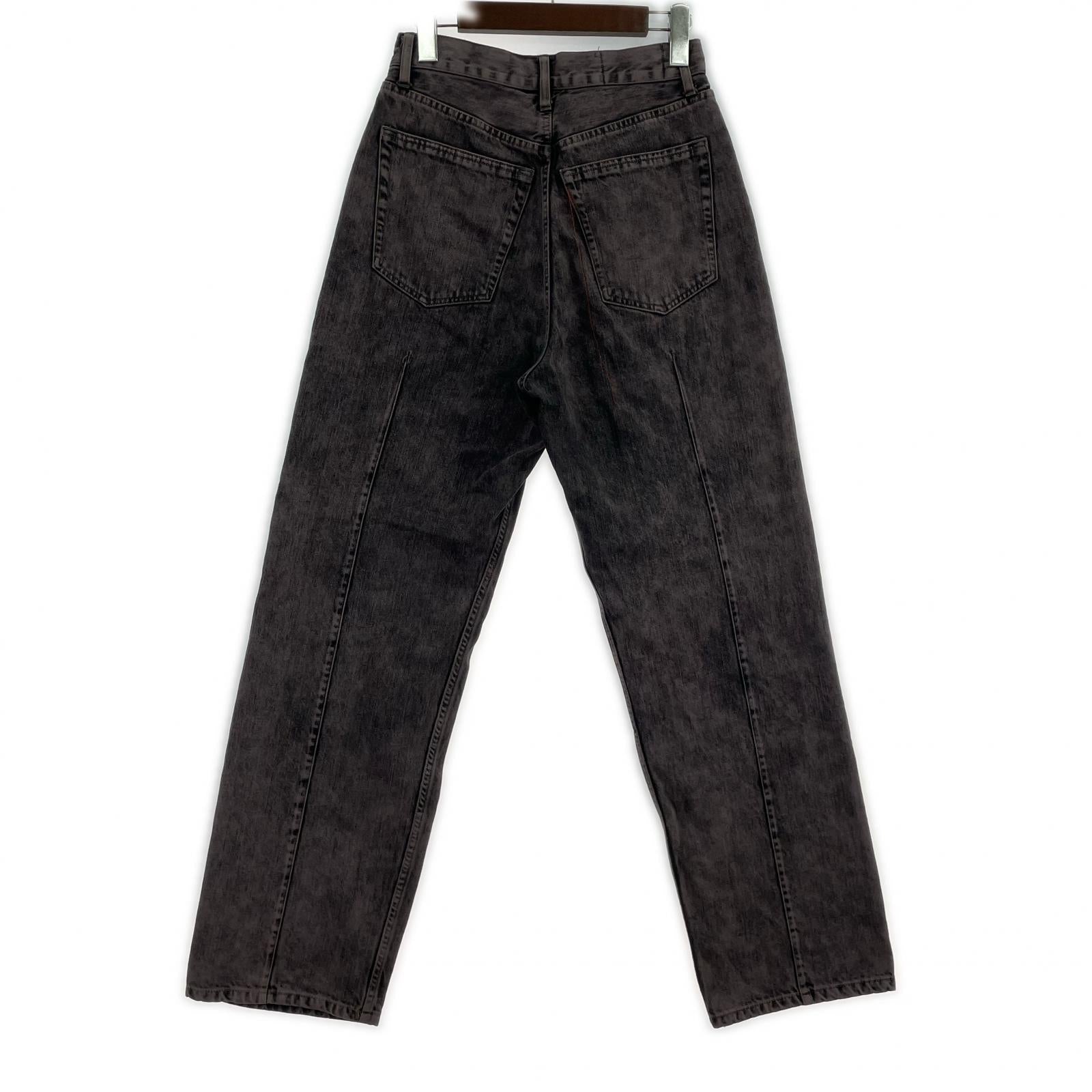 デニムパンツ BLEACHE DYE DENIM WIDE STRAIGHT 5P PANTS 1 パープル