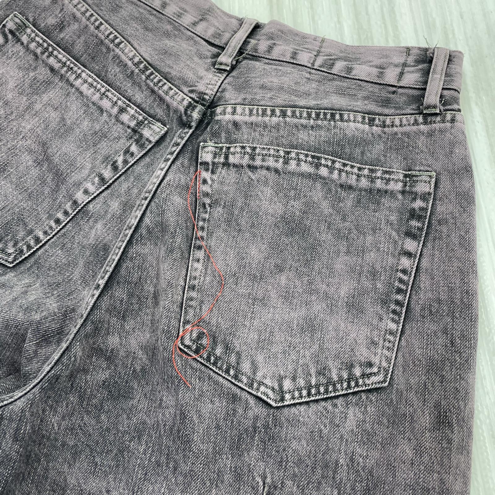 デニムパンツ BLEACHE DYE DENIM WIDE STRAIGHT 5P PANTS 1 パープル