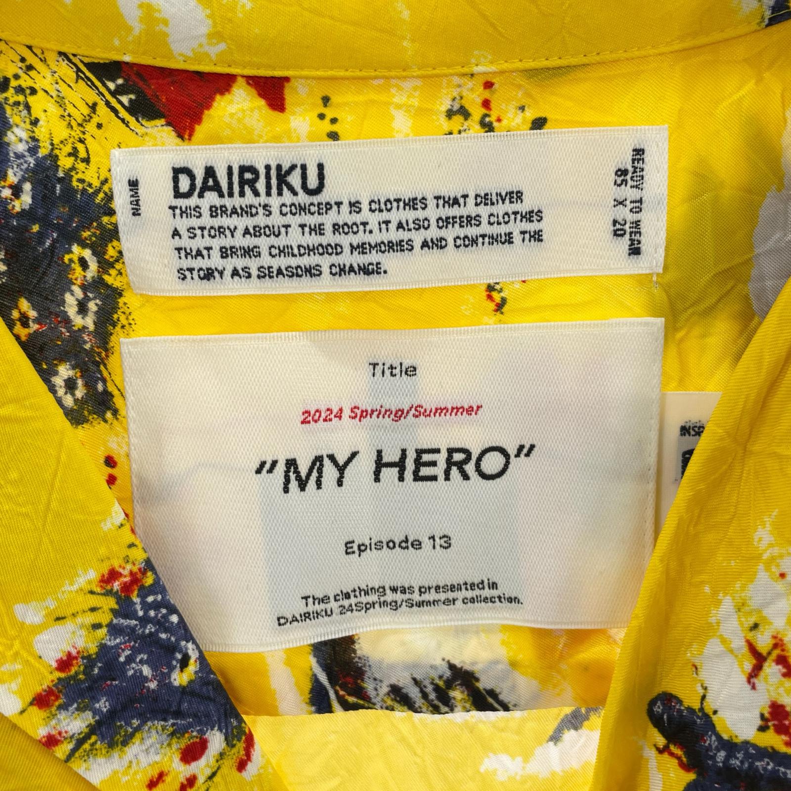 半袖シャツ 24SS/MY HERO/オープンカラー/プルオーバー M イエロー