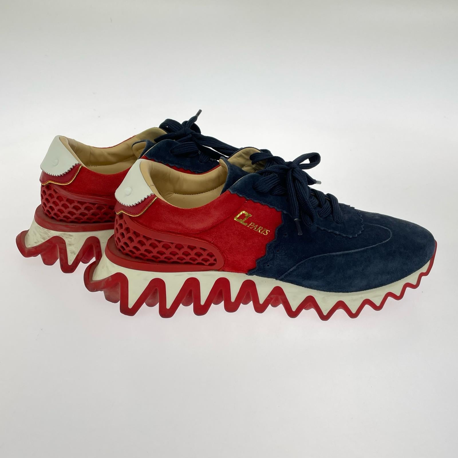 C.Louboutin LOUBISHARK ルビシャークスニーカー 43 紺×赤 43