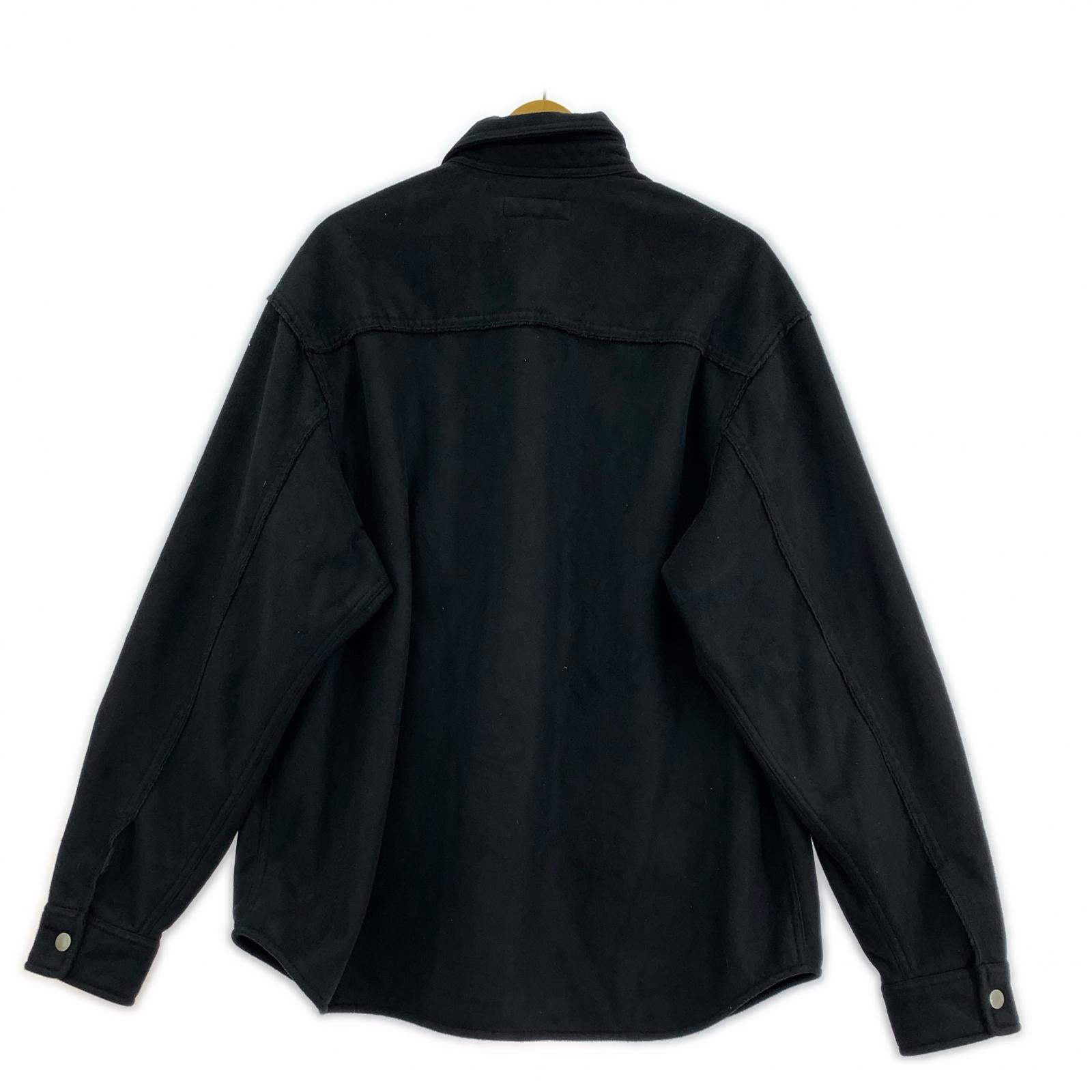 長袖シャツ 25FW faux suede snap shirt 中古 M ブラック