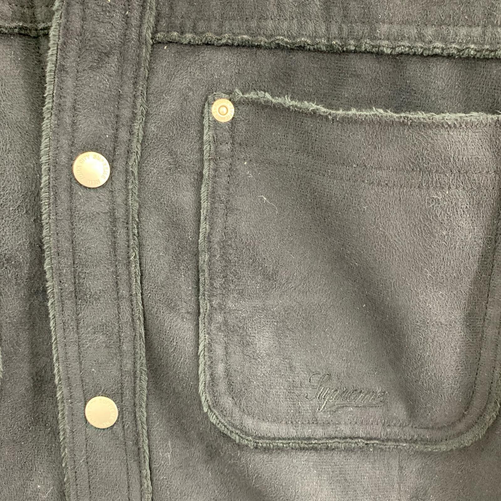 長袖シャツ 25FW faux suede snap shirt 中古 M ブラック