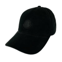 キャップ MONCLER BASEBALL レザーアイコンパッチ CAP 黒 ブラック