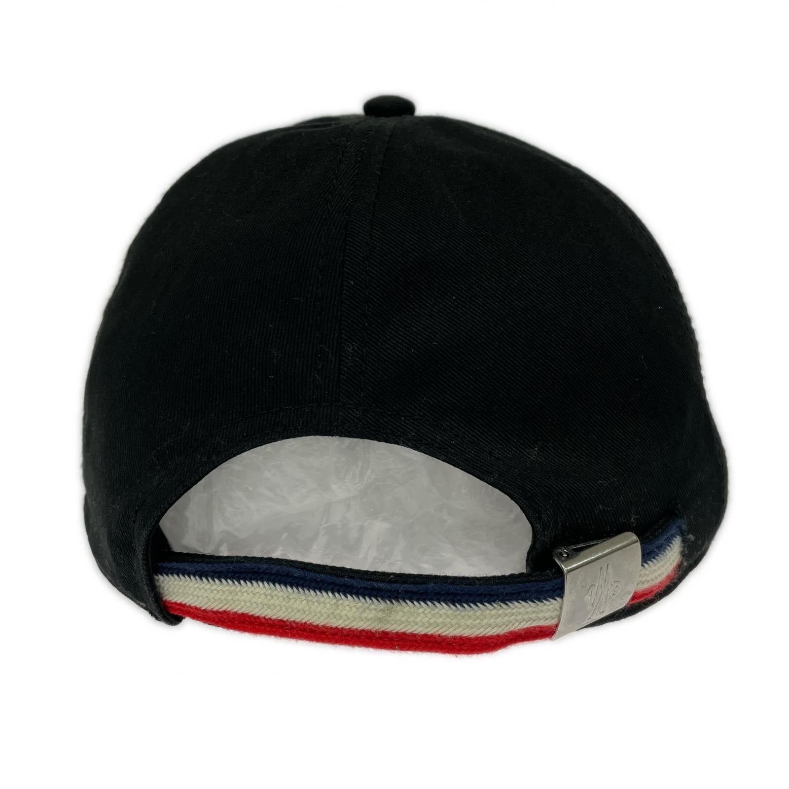 キャップ MONCLER BASEBALL レザーアイコンパッチ CAP 黒 ブラック