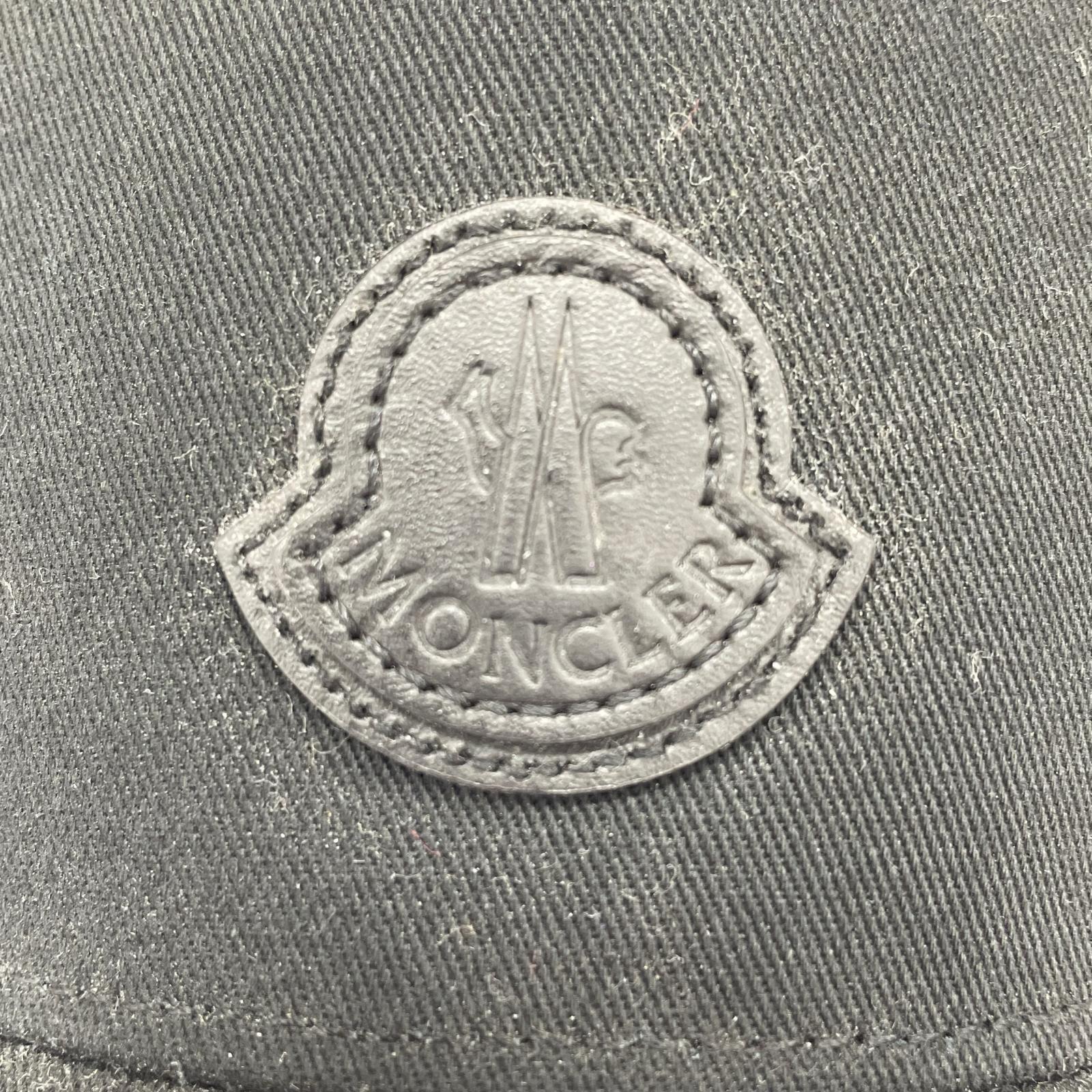 キャップ MONCLER BASEBALL レザーアイコンパッチ CAP 黒 ブラック