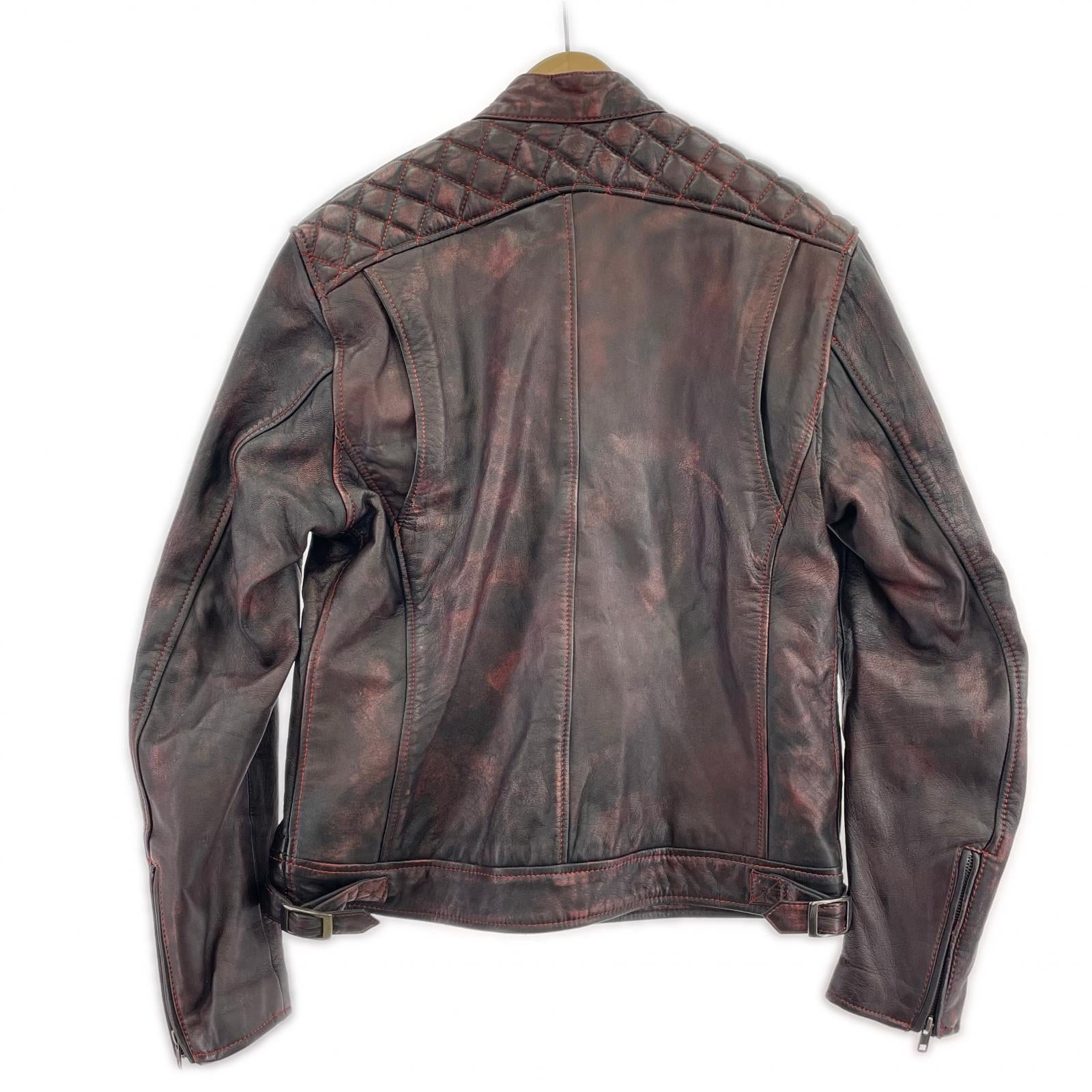 ライダースジャケット DEGNER シングルライダースジャケット L L レッド