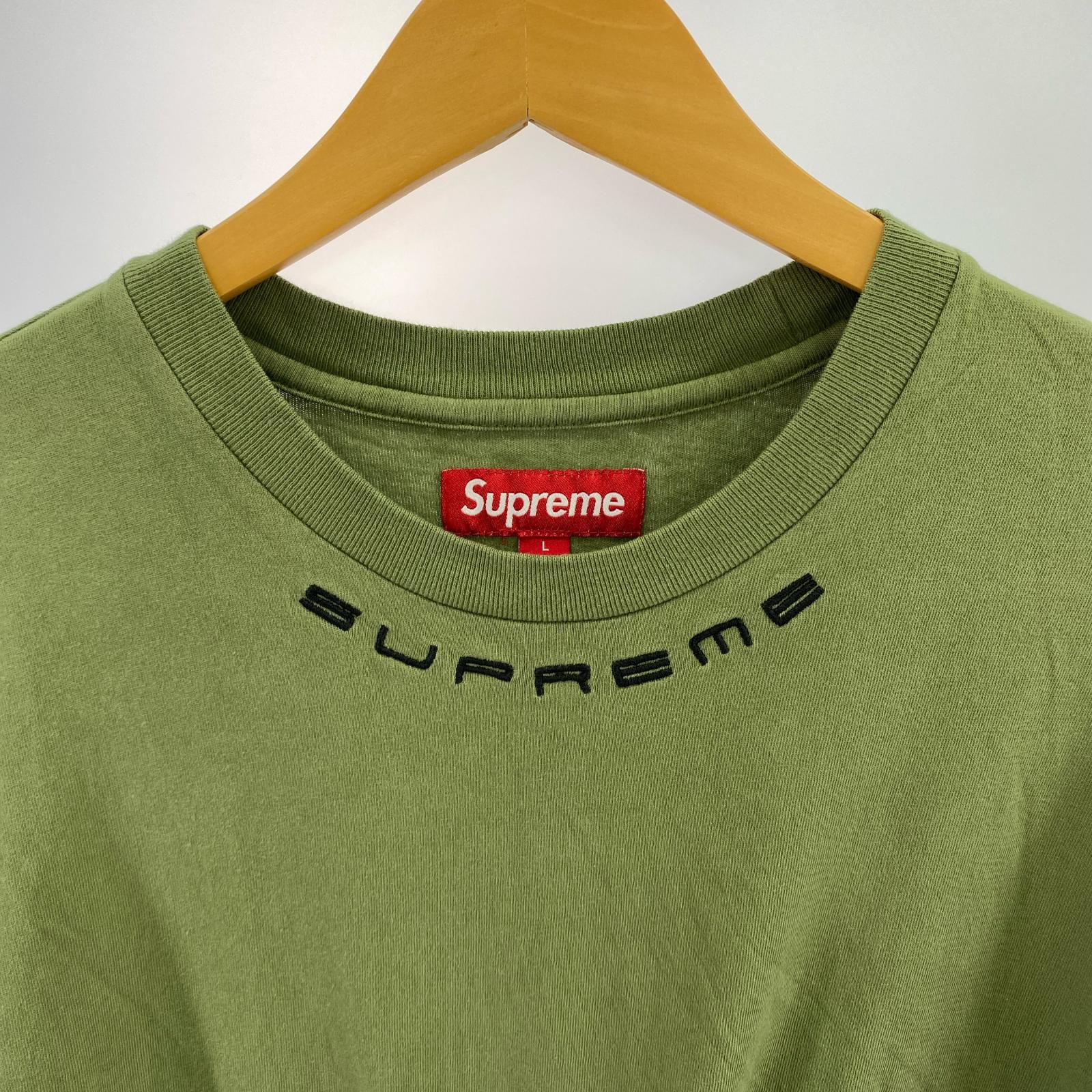 長袖Tシャツ Supreme Collar Logo L/S Tee L L カーキ