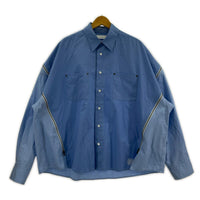 長袖シャツ ZIPPED PLAIN SHIRT 4 4 ブルー