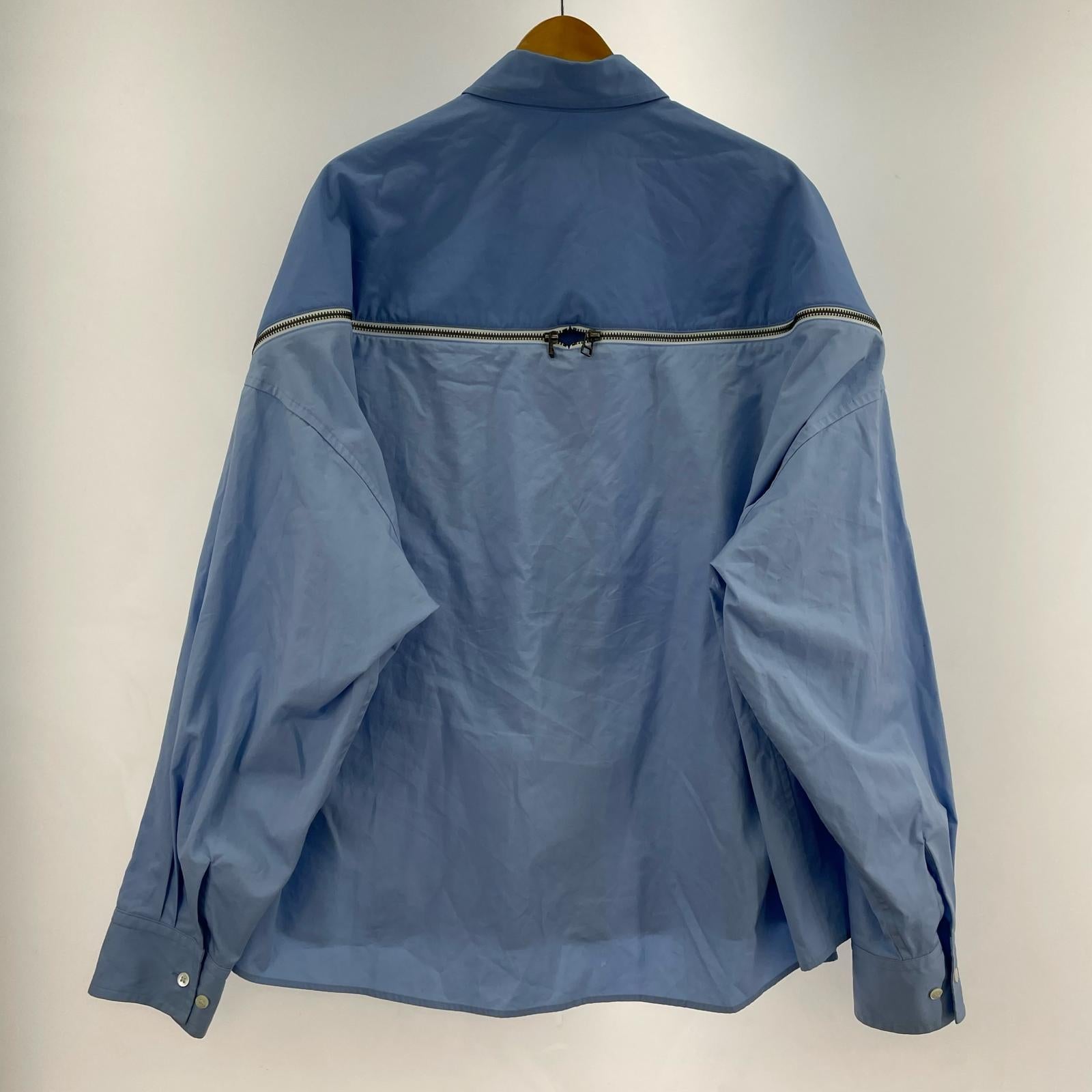 長袖シャツ ZIPPED PLAIN SHIRT 4 4 ブルー