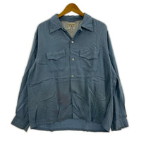 長袖シャツ 50s DAILY DOUBLE rayon gabardine L/S L ブルー