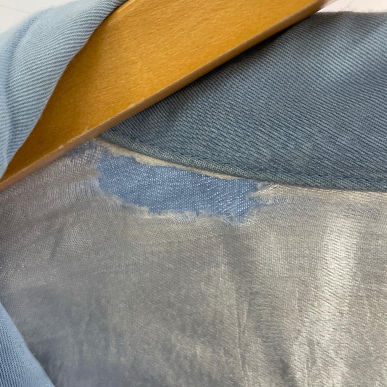 長袖シャツ 50s DAILY DOUBLE rayon gabardine L/S L ブルー