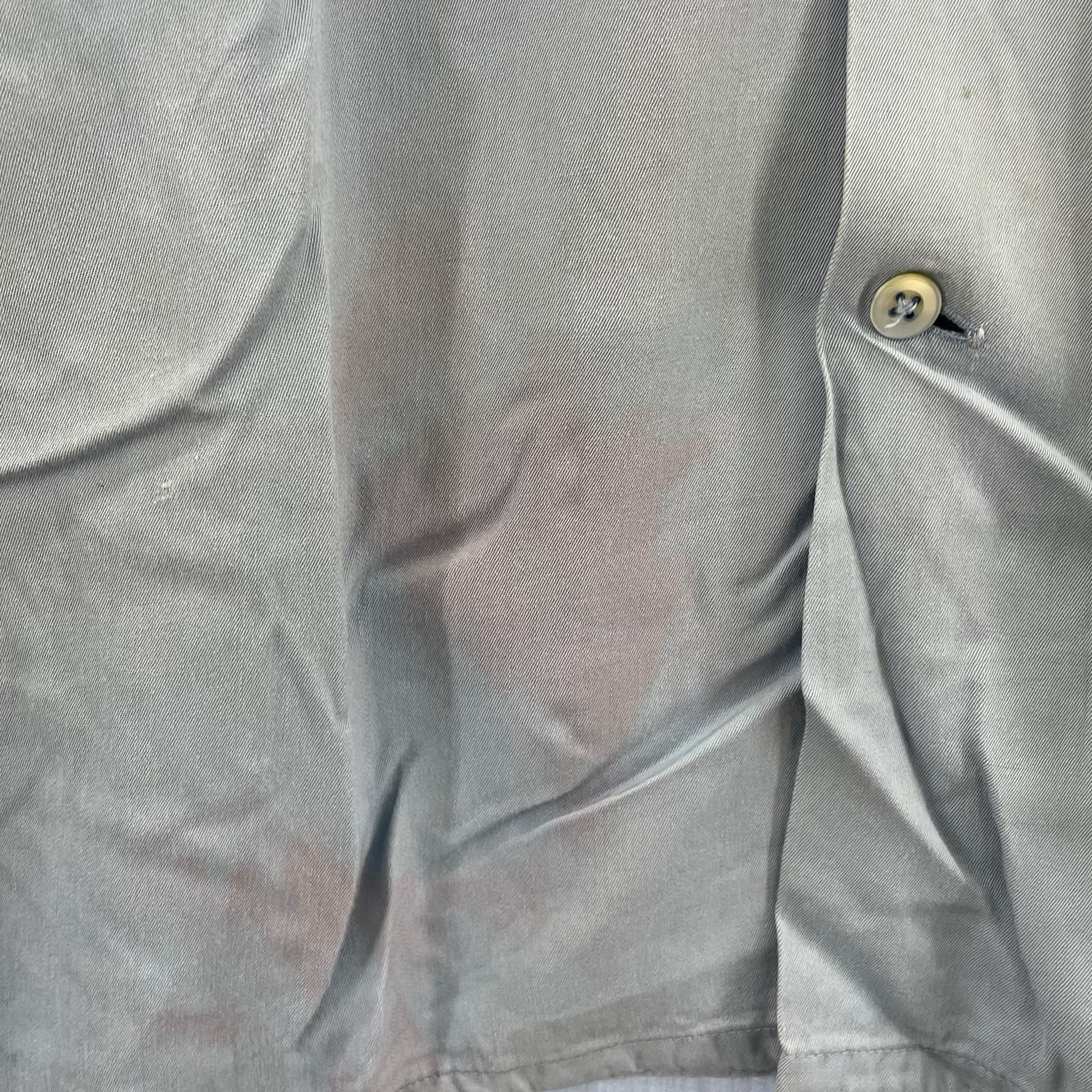 長袖シャツ 50s DAILY DOUBLE rayon gabardine L/S L ブルー