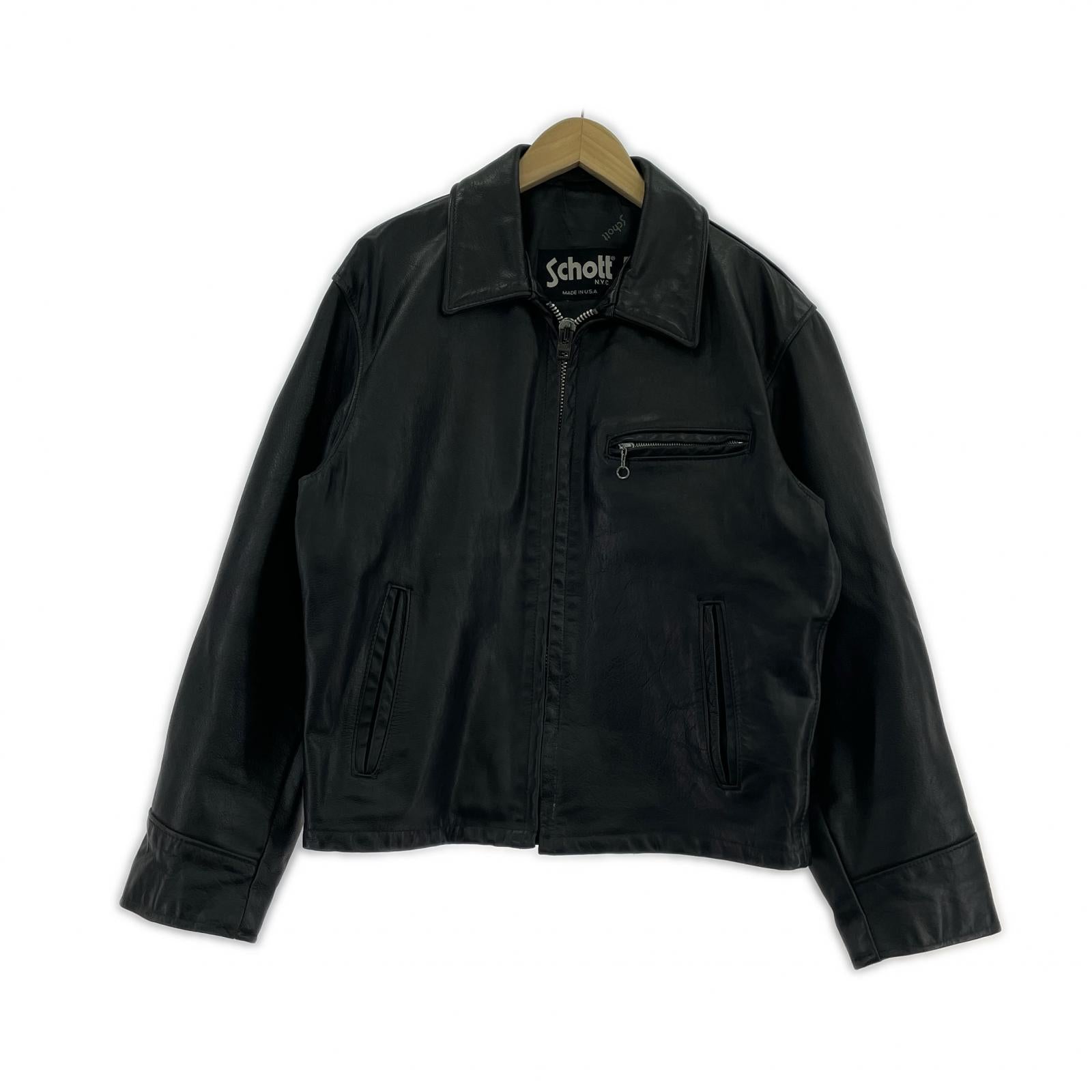 レザージャケット schott レザー シングル トラッカージャケット 40 黒 40 ブラック