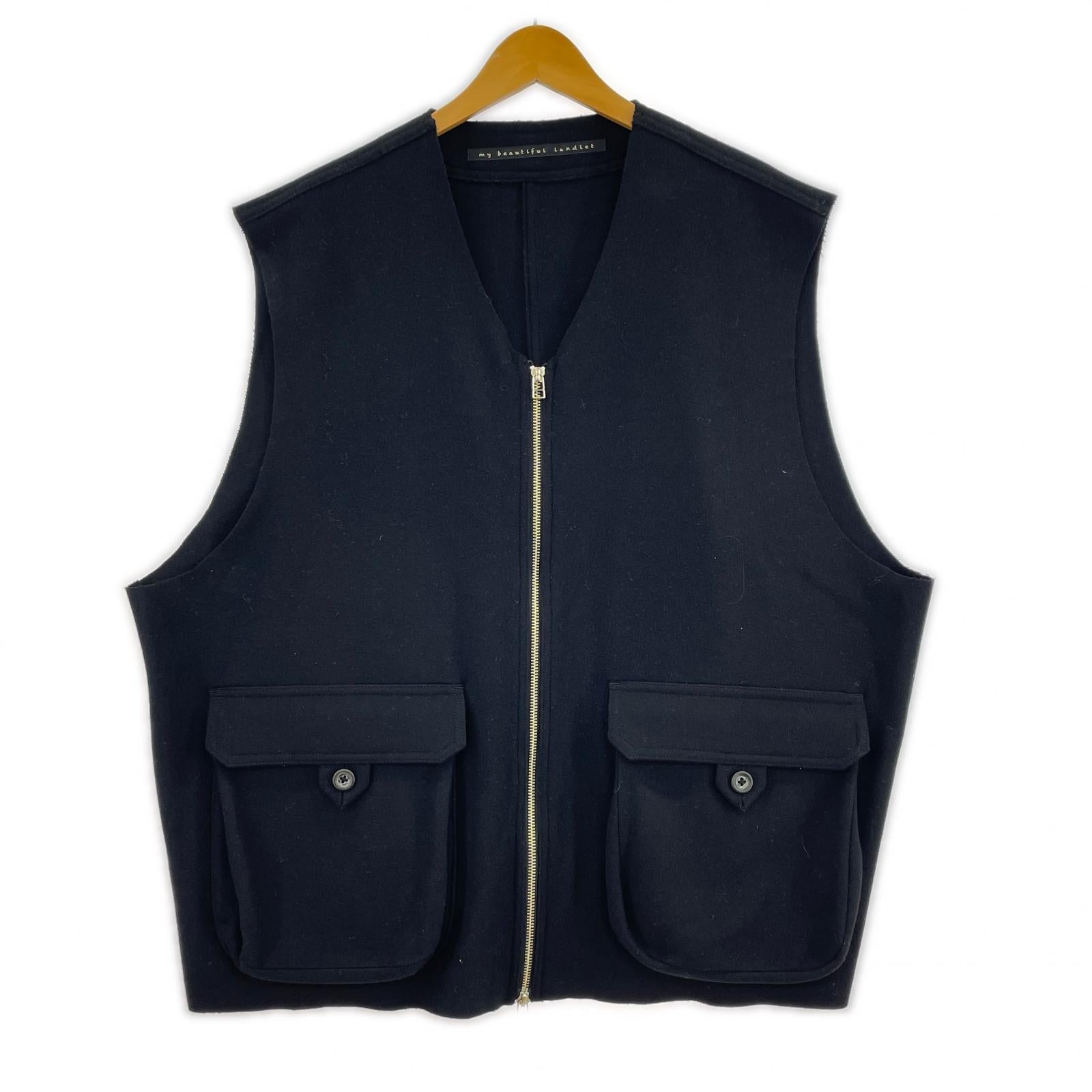 ジャケット MELTON FABRIC VEST 1 ブラック