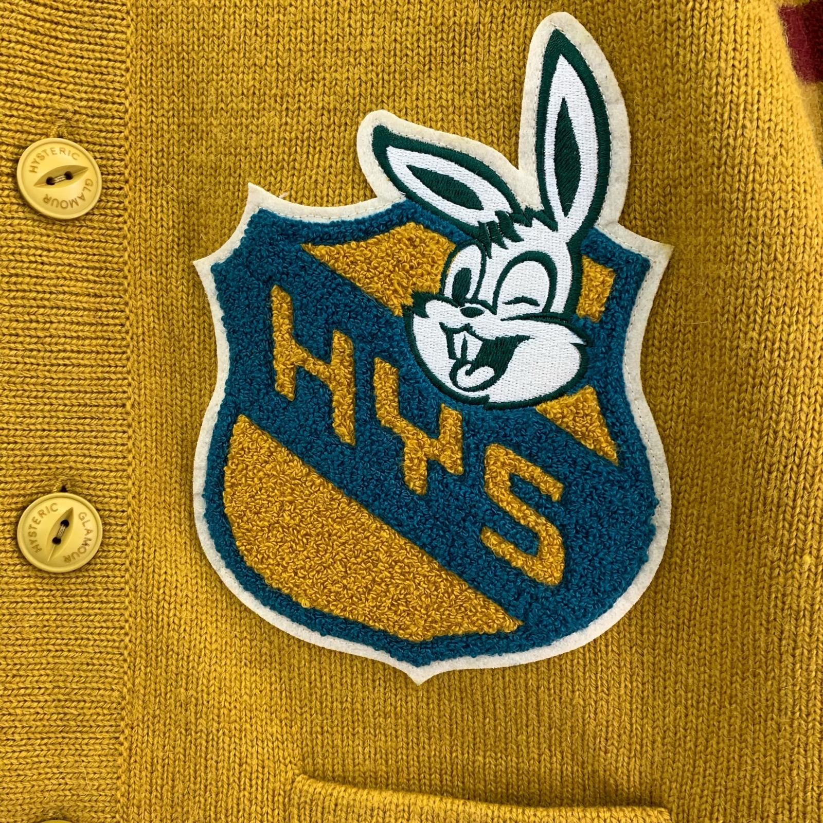 カーディガン RABBIT HEAD M イエロー