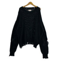 ニット KAMIYA 24SS BORO COTTON KNIT PULLOVER L ブラック