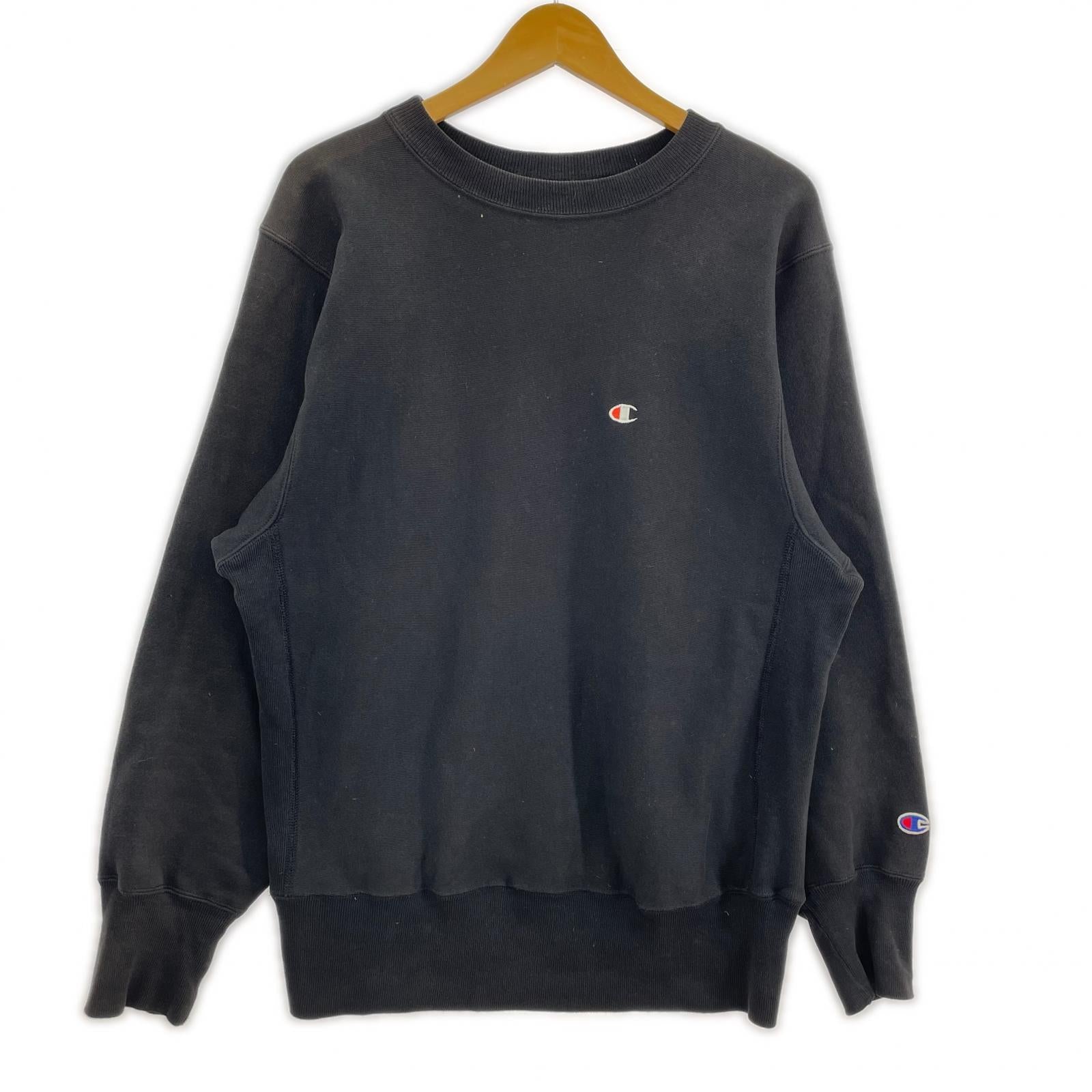 スウェット 90s 刺繍トリコタグ リバースウィーブスウェット(M) ブラック M ブラック
