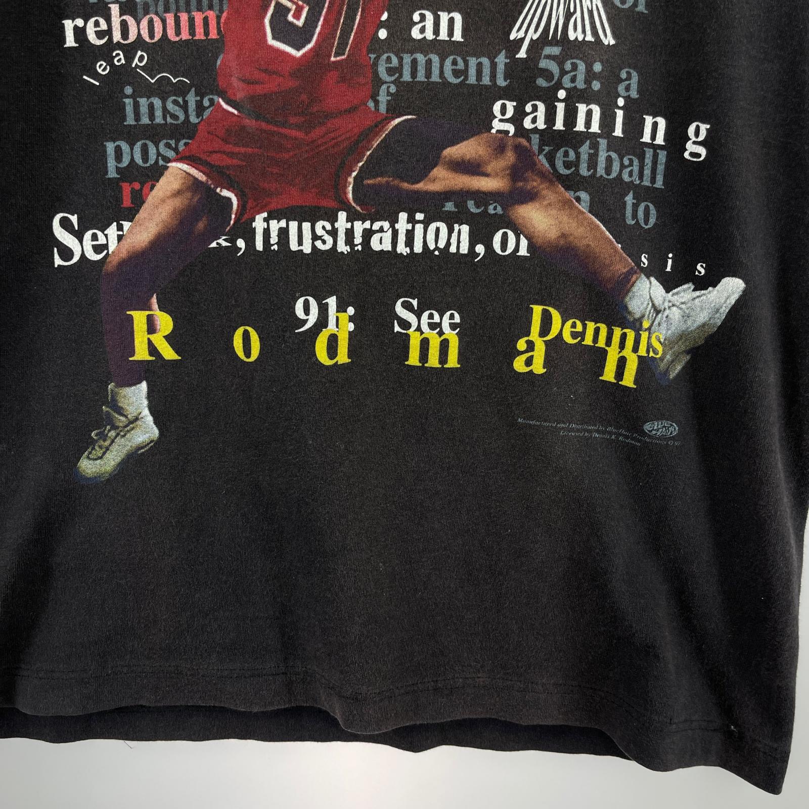 半袖Tシャツ 90s デニスロッドマン USA製 黒 (M) M ブラック