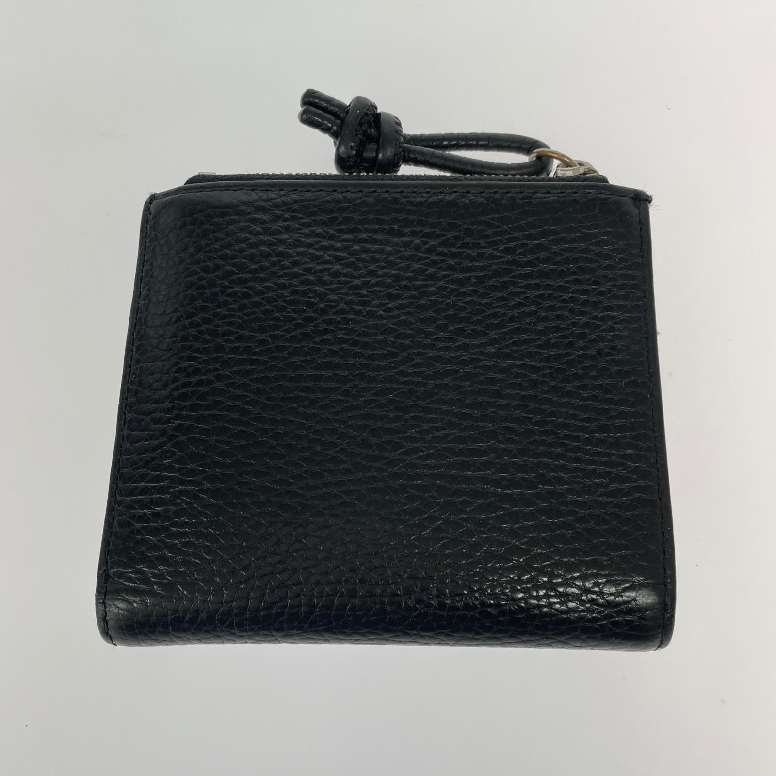 コンパクトウォレット EMPORIO ARMANI 二つ折り レザー 黒 ブラック