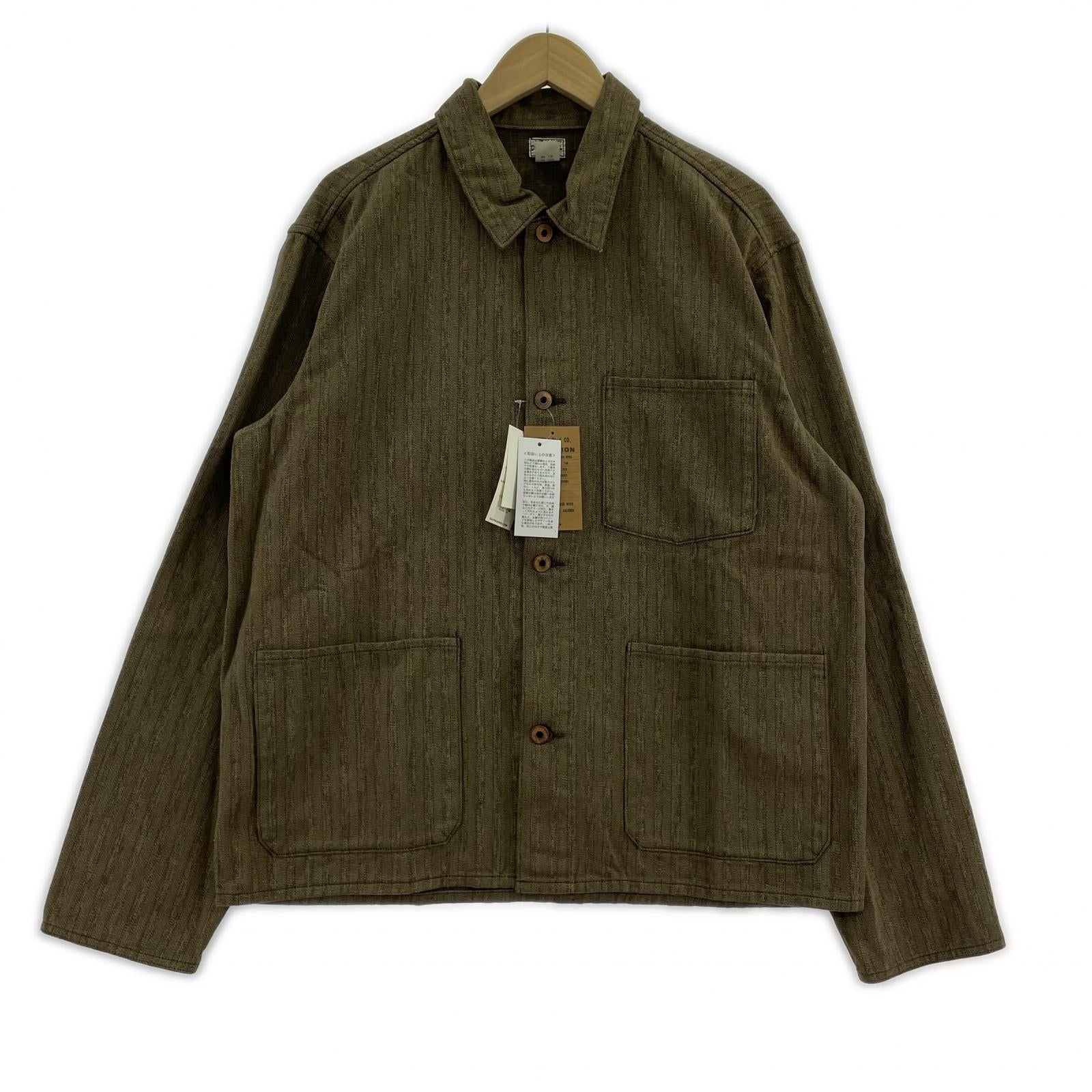 ジャケット ヘリンボーン シャツジャケット L ブラウン