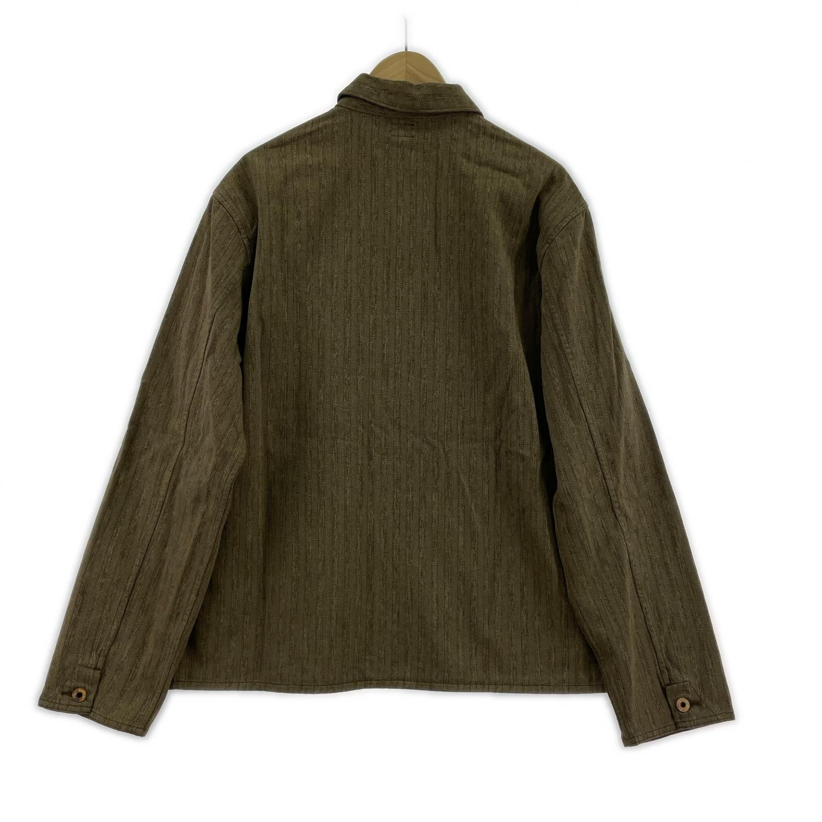 ジャケット ヘリンボーン シャツジャケット L ブラウン