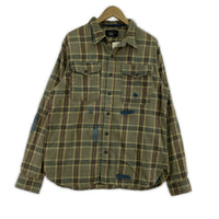 長袖シャツ 25aw ダメージ加工チェックネルシャツ L マルチカラー