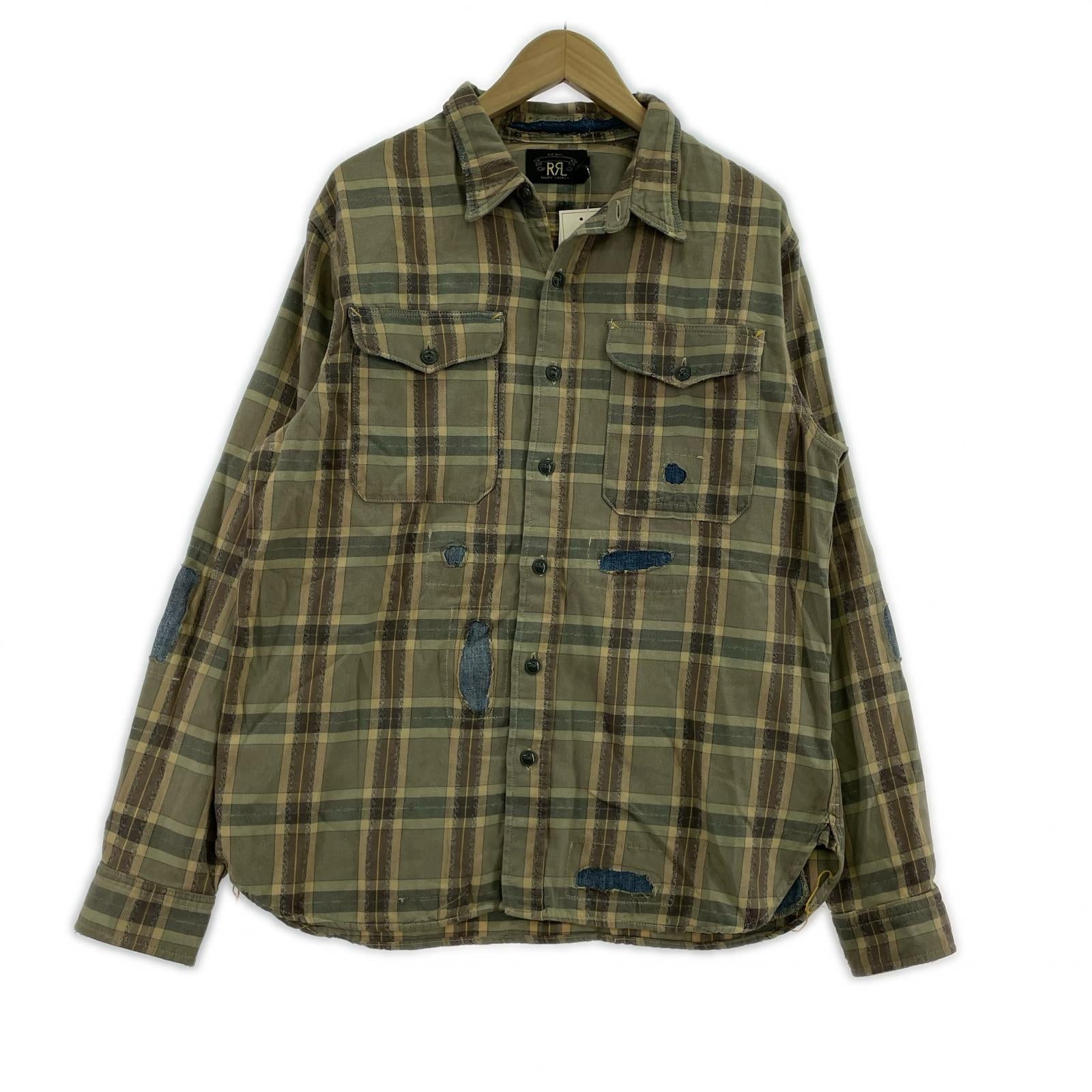 長袖シャツ 25aw ダメージ加工チェックネルシャツ L マルチカラー