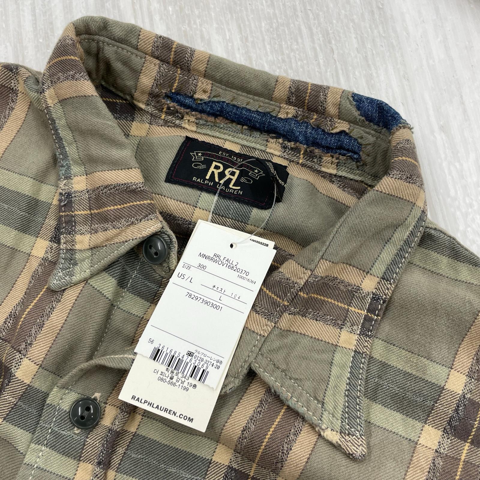 長袖シャツ 25aw ダメージ加工チェックネルシャツ L マルチカラー