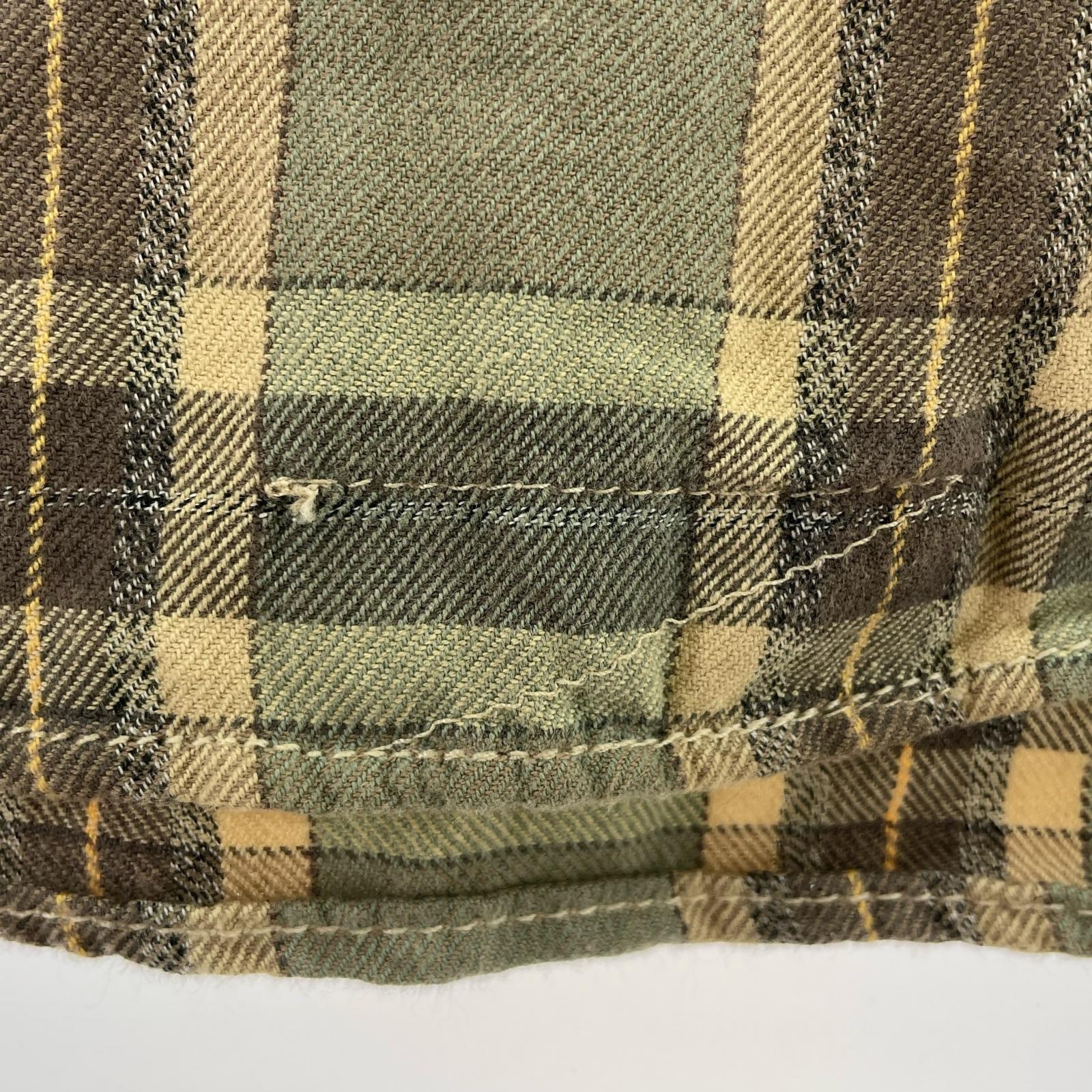 長袖シャツ 25aw ダメージ加工チェックネルシャツ L マルチカラー