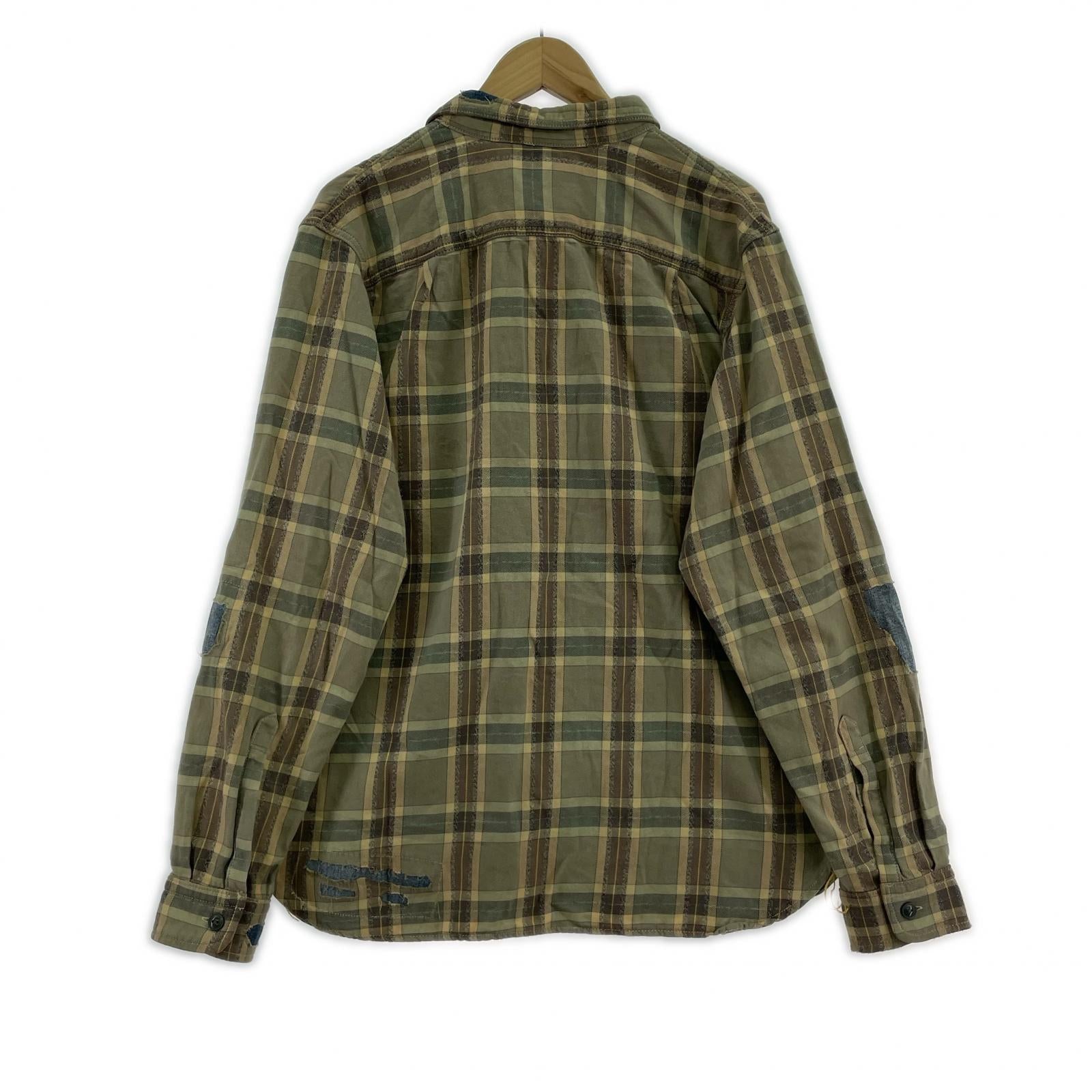 長袖シャツ 25aw ダメージ加工チェックネルシャツ L マルチカラー